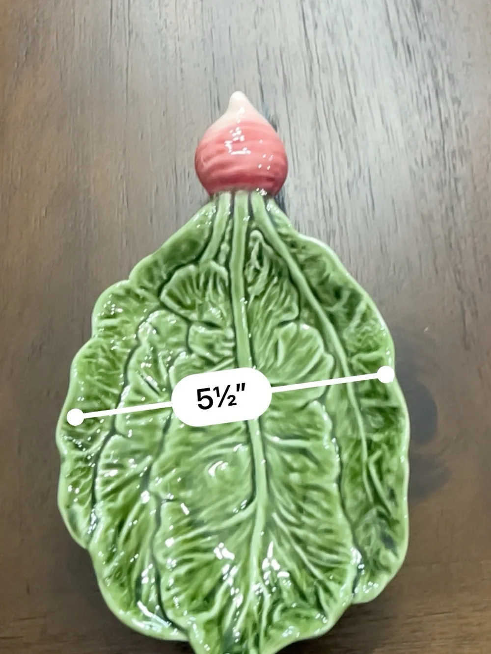 Vintage Olfaire Ceramic Radish Leaf Serving Dish